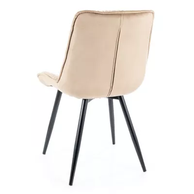 Moderner Stuhl LUSINE – schwarz / beige