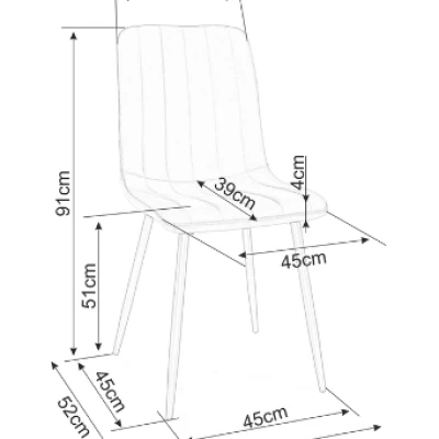 Polsterstuhl KASHA – Schwarz / Grau