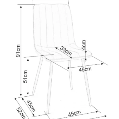 Polsterstuhl KASHA – Schwarz / Dunkelbeige