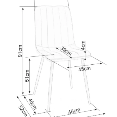 Polsterstuhl KASHA – Schwarz / Schwarz