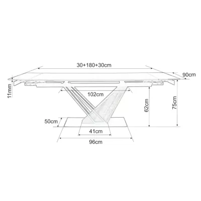 Designer-Klapptisch FARES – Schwarz / Esche