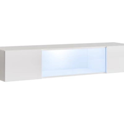 Breite Vitrine mit LED Beleuchtung FREYA – weiß