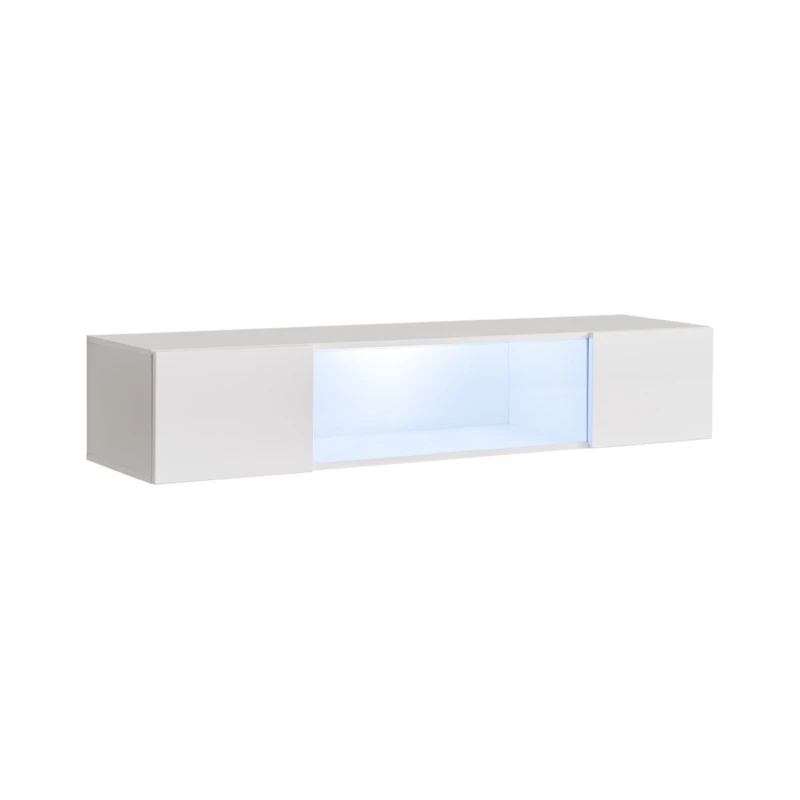 Breite Vitrine mit LED Beleuchtung FREYA – weiß