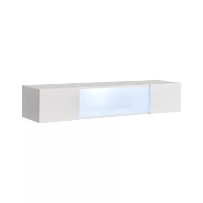 Breite Vitrine mit LED Beleuchtung FREYA – weiß