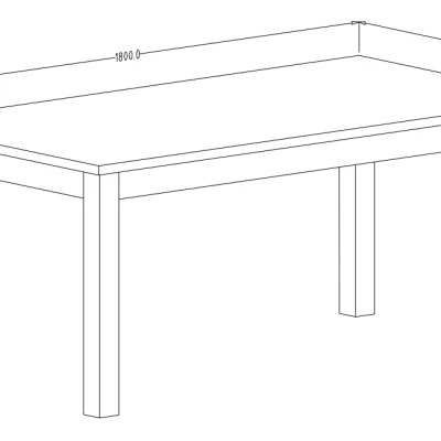 Esstisch OKAL – 180 cm, Appenzeller Fichte / schwarz