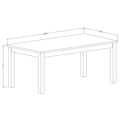 Esstisch OKAL – 180 cm, Appenzeller Fichte / schwarz