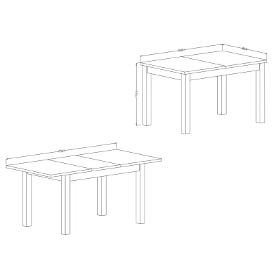 Ausziehbarer Esstisch OKAL – 130–175 cm, Nussbaum Okapi / Schwarz