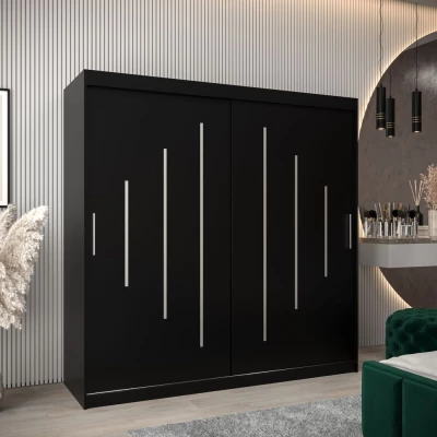 Kleiderschrank ERIKA – Breite 200 cm, schwarz