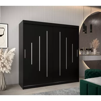 Kleiderschrank ERIKA – Breite 200 cm, schwarz