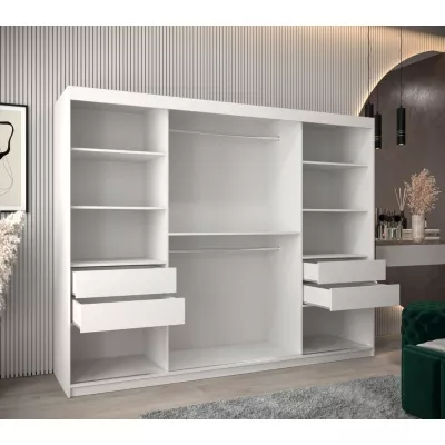 Spiegel-Kleiderschrank ADELA – 250 cm, weiß