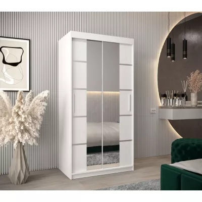 Schrank mit Spiegeln VIVIEN – Breite 100 cm, Weiß