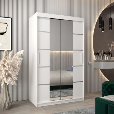 Schrank mit Spiegeln VIVIEN – Breite 120 cm, Weiß