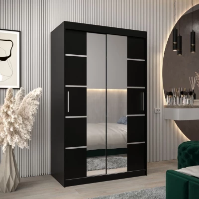 Schrank mit Spiegeln VIVIEN – Breite 120 cm, Schwarz