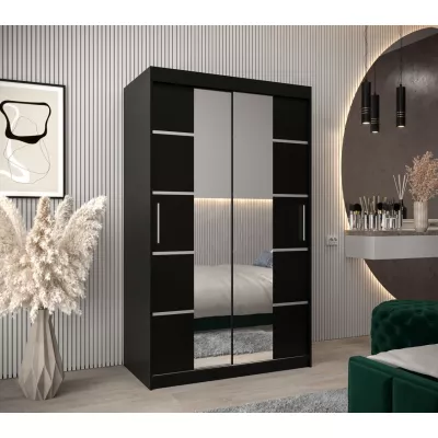 Schrank mit Spiegeln VIVIEN – Breite 120 cm, Schwarz