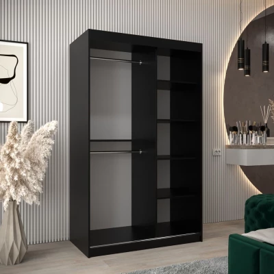 Schrank mit Spiegeln VIVIEN – Breite 120 cm, Schwarz