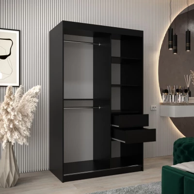 Schrank mit Spiegeln VIVIEN – Breite 120 cm, Schwarz