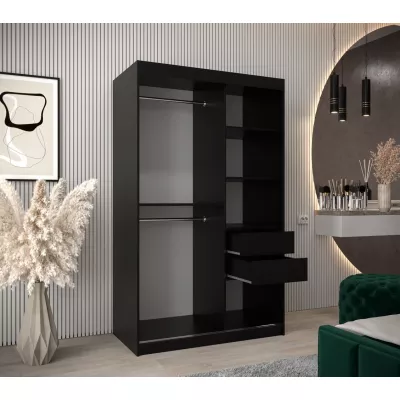 Schrank mit Spiegeln VIVIEN – Breite 120 cm, Schwarz