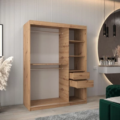 Schrank mit Spiegeln VIVIEN – Breite 150 cm, Eiche Artisan