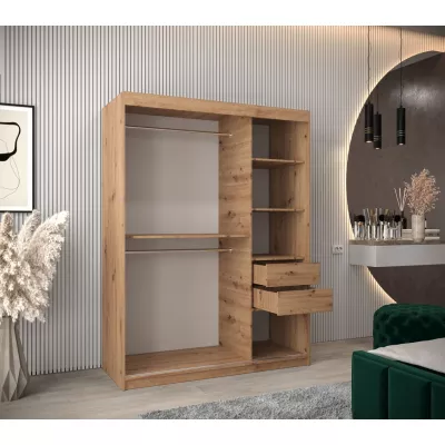 Schrank mit Spiegeln VIVIEN – Breite 150 cm, Eiche Artisan