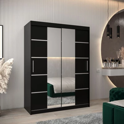 Schrank mit Spiegeln VIVIEN – Breite 150 cm, Schwarz