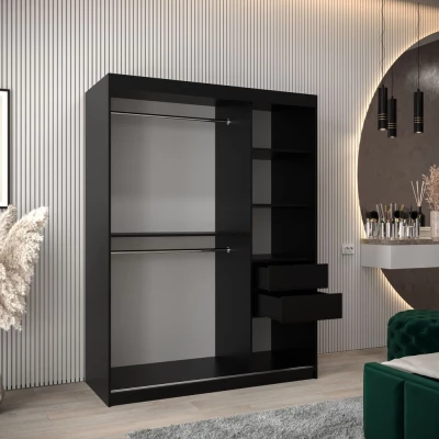 Schrank mit Spiegeln VIVIEN – Breite 150 cm, Schwarz