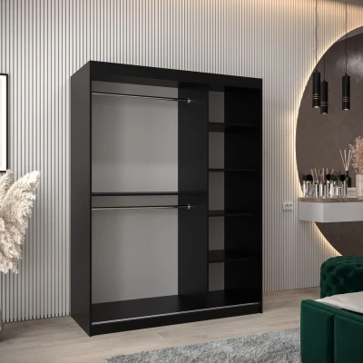 Schrank mit Spiegeln VIVIEN – Breite 150 cm, Schwarz