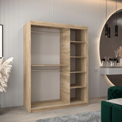 Schrank mit Spiegeln VIVIEN – Breite 150 cm, Eiche Sonoma