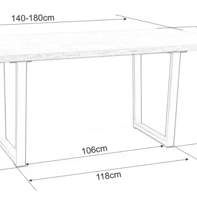 Ausziehbarer Esstisch BRAULIO – 140x85, Eiche Artisan / Schwarz