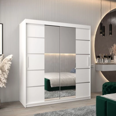 Schrank mit Spiegeln VIVIEN – Breite 180 cm, Weiß