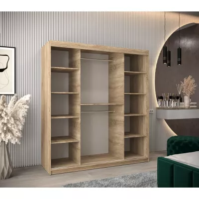 Schrank mit Spiegeln VIVIEN – Breite 180 cm, Eiche Sonoma