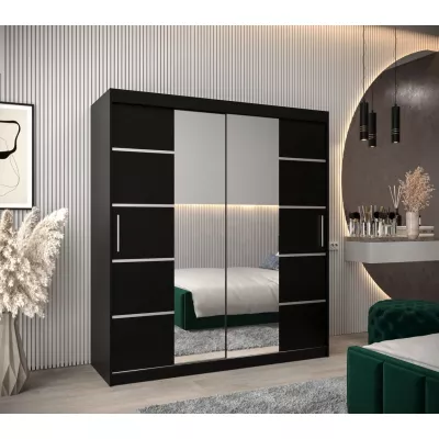 Schrank mit Spiegeln VIVIEN – Breite 180 cm, Schwarz