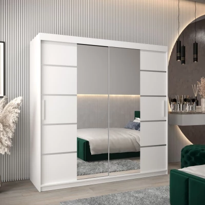 Schrank mit Spiegeln VIVIEN – Breite 200 cm, Weiß