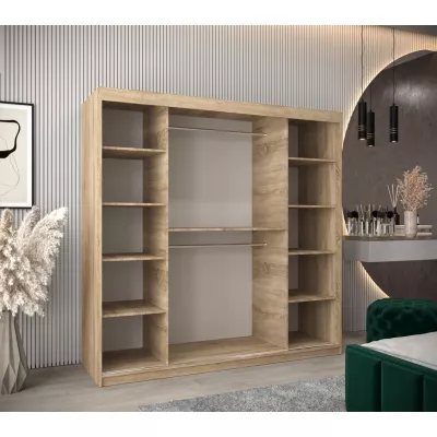 Schrank mit Spiegeln VIVIEN – Breite 200 cm, Eiche Sonoma