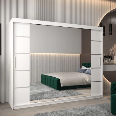 Schrank mit Spiegeln VIVIEN – Breite 250 cm, Weiß