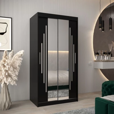 Kleiderschrank mit Spiegel VIVI – Breite 100 cm, schwarz