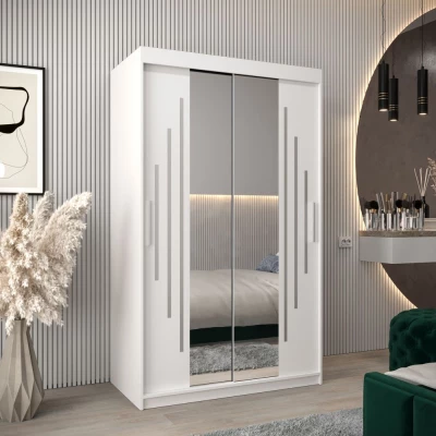 Kleiderschrank mit Spiegel KIRA – Breite 120 cm, weiß