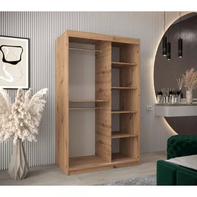 Kleiderschrank mit Spiegel KIRA – Breite 120 cm, Eiche artisan