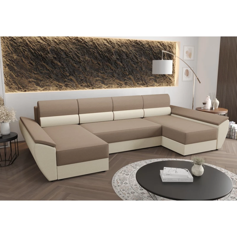 U-förmige Couchgarnitur OPHELIA – Beige/Beige