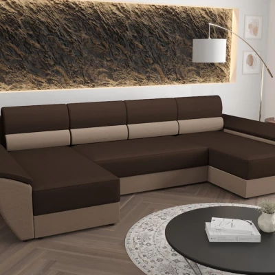 U-förmige Couchgarnitur OPHELIA – Braun/Beige