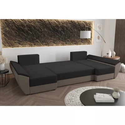 U-förmige Couchgarnitur OPHELIA – Braun/Beige