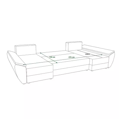 U-förmige Couchgarnitur OPHELIA – Dunkelgrau/Hellbraun