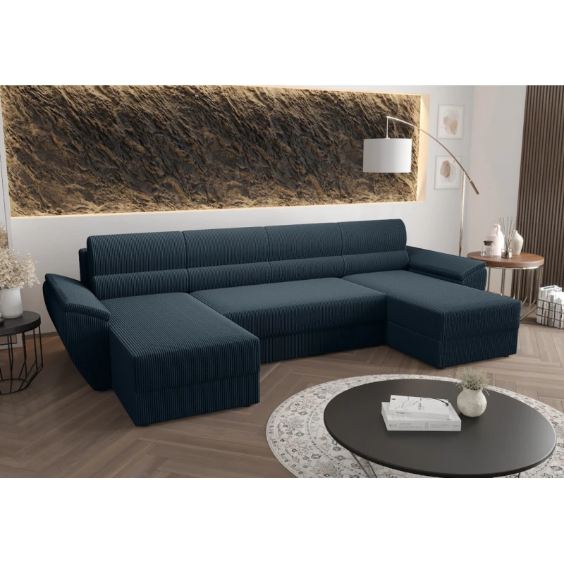 U-förmige Couchgarnitur mit Stauraum OPHELIA – Blau