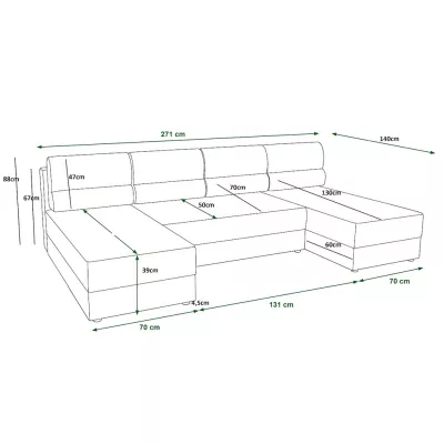 Couchgarnitur in U-Form OPHELIA – Beige/Beige