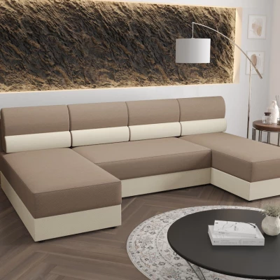 Couchgarnitur in U-Form OPHELIA – Beige/Beige