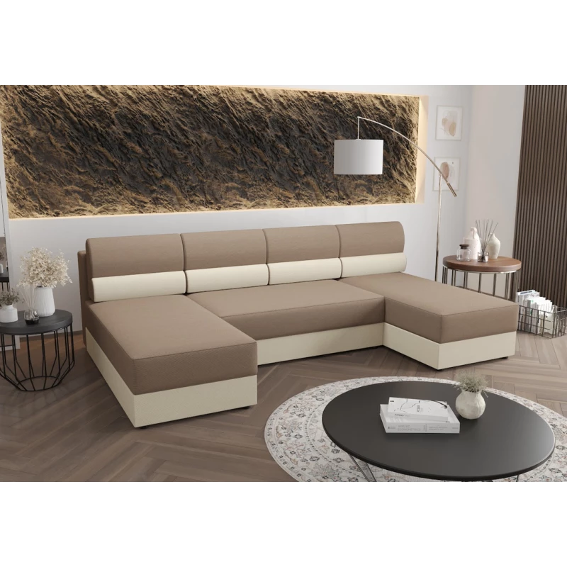 Couchgarnitur in U-Form OPHELIA – Beige/Beige