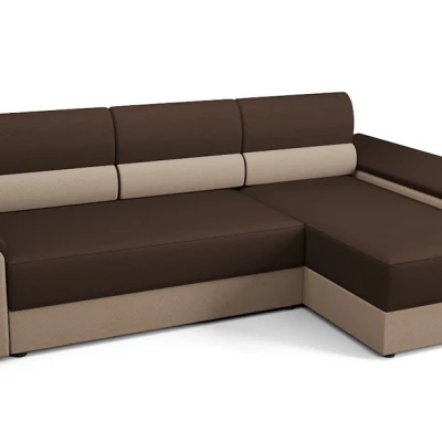 Eckcouchgarnitur für den täglichen Schlaf OPHELIA – Braun/Beige