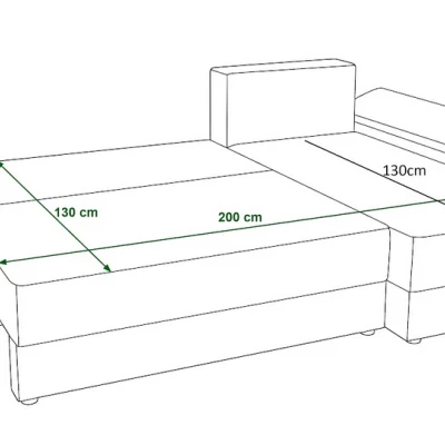 Ausziehbares Ecksofa OPHELIA – Honigfarbe