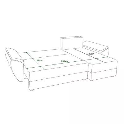 Ausziehbares Ecksofa OPHELIA – Honigfarbe