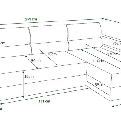 Ausziehbares Ecksofa OPHELIA – Honigfarbe