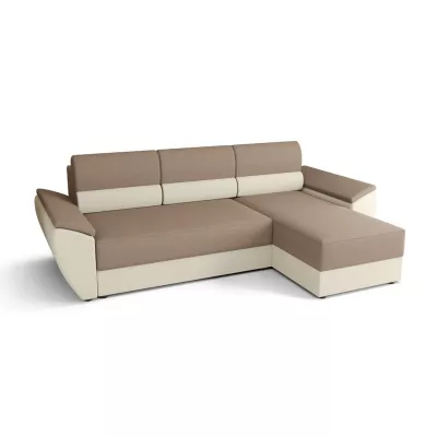 Ausziehbares Ecksofa OPHELIA – Beige/Beige